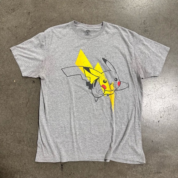 Other - Vintage Pokemon Pikachu Mens XL Grey Lightning Bolt Graphic Tee